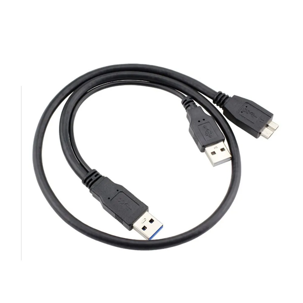 USB 3.0-Micro B Dual Power Y-Образной Формы 2 X Сверхскоростных кабеля типа A-Micro B для внешних жестких дисков Удлинительный провод Разъем 0,5 м
