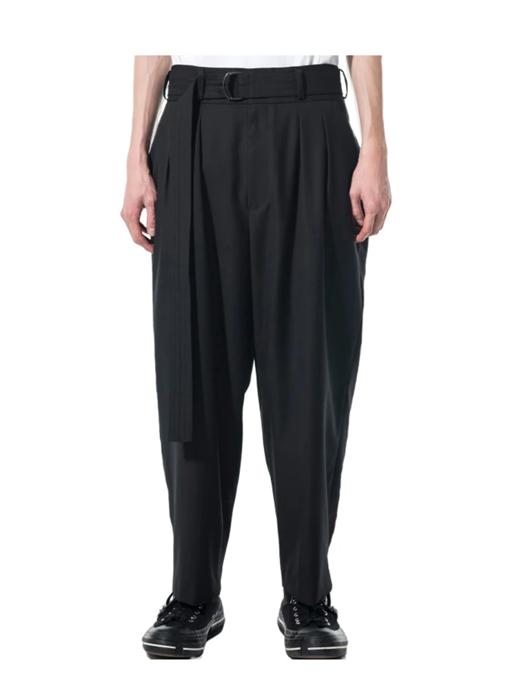 y3 Удлиненные брюки с украшением на ремне yohji yamamoto брюки Унисекс в японском стиле брюки в стиле y-3 повседневные брюки Мужская одежда