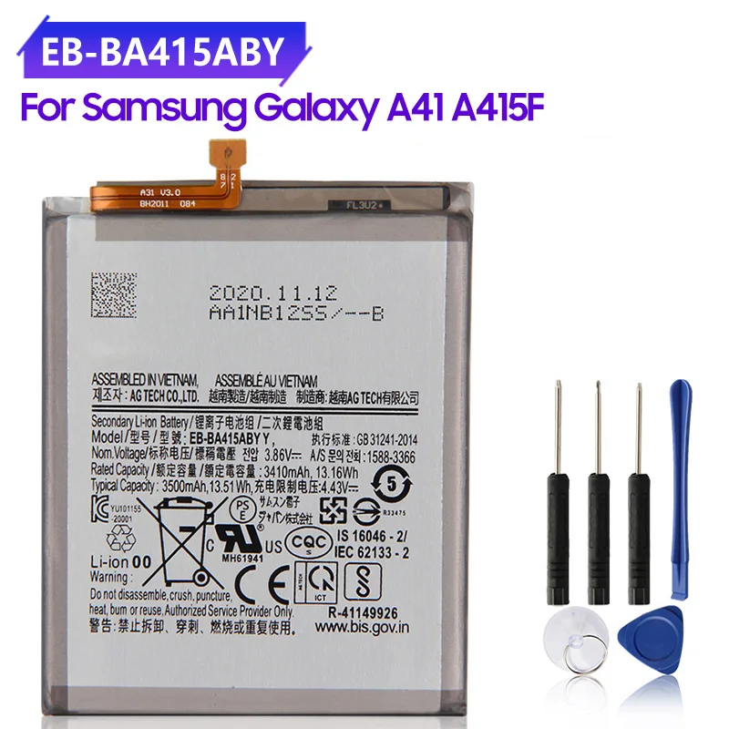 Аккумулятор EB-BA415ABYY для Samsung Galaxy A41 A415F, сменный аккумулятор для телефона емкостью 3500 мАч
