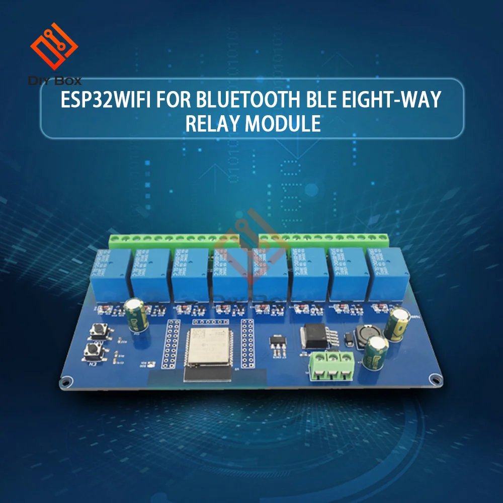 Источник питания постоянного Тока 5-30 В ESP32 WIFI Bluetooth BLE 8-Канальный Релейный модуль ESP32-WROOM Вторичная плата разработки