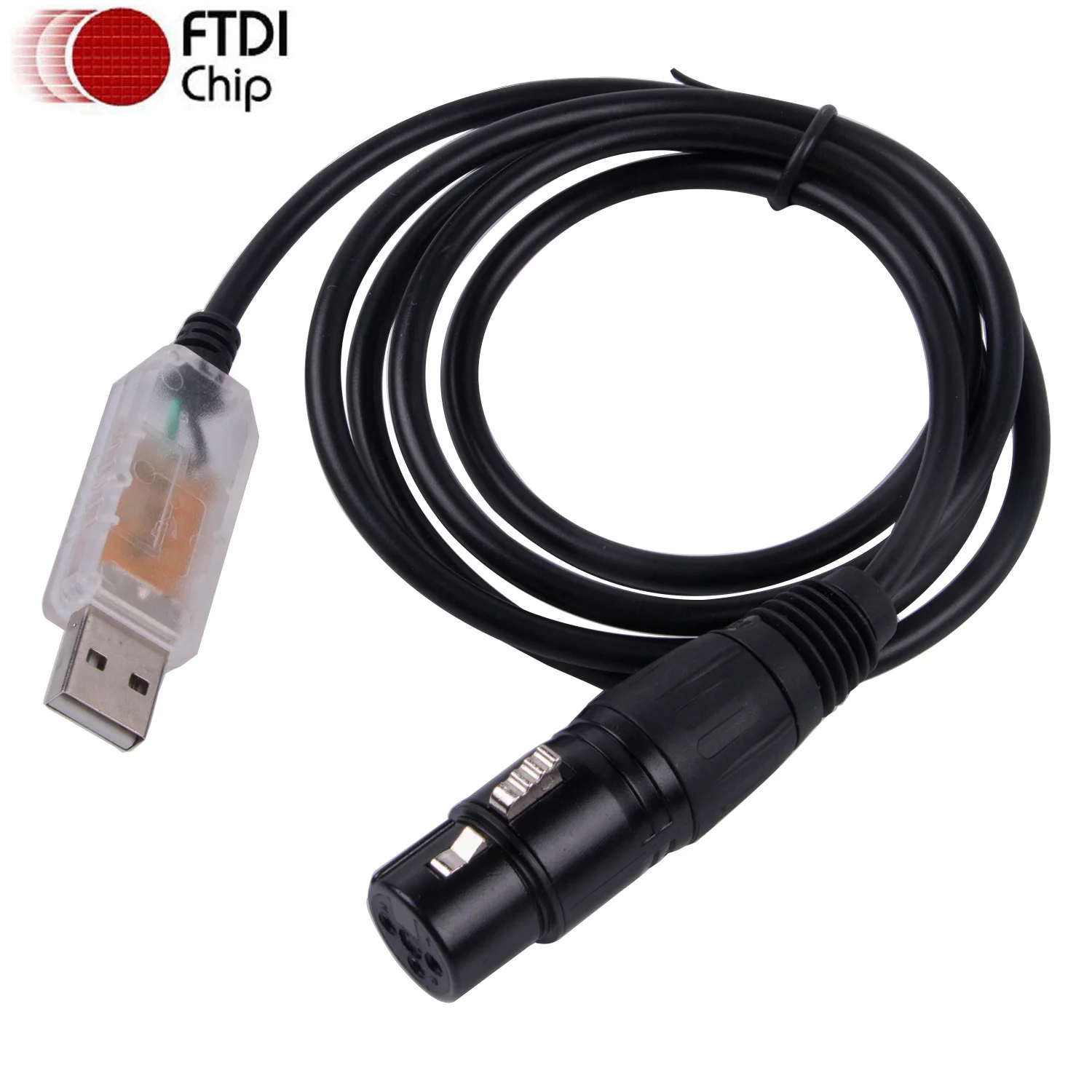 Кабель-преобразователь FTDI RS485 DMX512 USB в 3Pin XLR Разъем для подключения компьютера к осветительным приборам сцены, кабель управления светодиодами