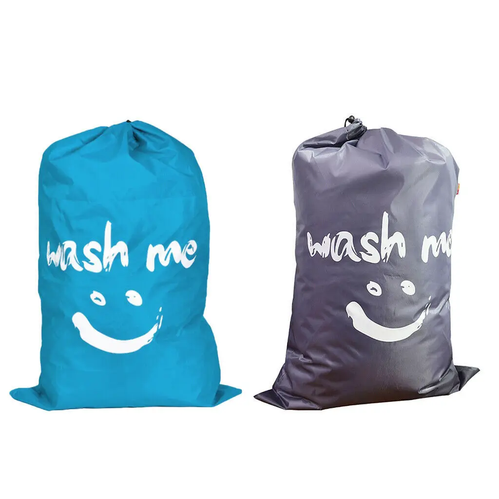 Нейлоновая сумка для белья в форме улыбки, Дорожная сумка для хранения Wash Me, Органайзер для грязной одежды, стираемый в машине, сумка для стирки на шнурке