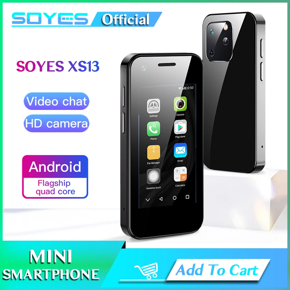 Оригинальный мобильный телефон SOYES XS13 Mini Android с 3D стеклом, слотом для двух SIM-карт TF, камерой 5 Мп, Google Play Store, маленькие подарки для смартфонов