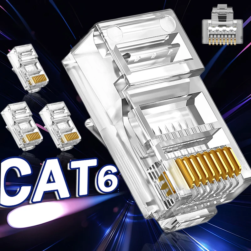 Разъемы CAT6 RJ45, Гигабитный сетевой кабель, Модульные Штекерные адаптеры, Линейный конвертер проводов Ethernet для ПК, аппаратные кабели, Аксессуары