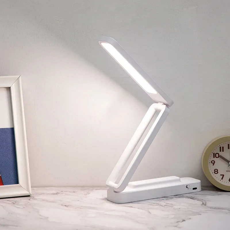 Складная лампа для чтения 2000 мАч Перезаряжаемая Складная портативная лампа с регулируемой яркостью и 3 цветовыми температурами