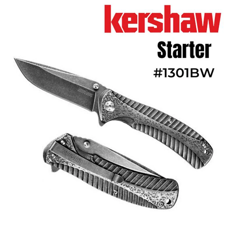 Складной Карманный нож Kershaw Starter 1301BW с черным покрытием для мытья Лезвия SpeedSafe Assist All Steel Tactical Outdoor Self Defense EDC